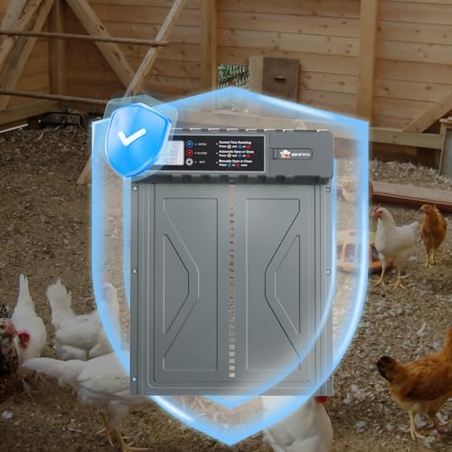 Automatic Chicken Coop Door Solar Powered with Timer, Remote Control, Anti-Pitch Aluminum Alloy Auto House Door for Chicken, Duck, Poultry, Weatherproof, Blue - color: Blue