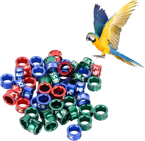 Open Bird Foot Ring, Aluminum Alloy Split Bird Leg Ring for Parrots,Hibiscus,Peonies,Pigeons (4.7mm,50pcs) - color: ID4.7, size: Open