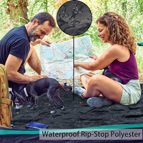Mirzoyan Woobie Blanket, Military Poncho Liner Camo Insulated Camping Woobie Blanket for Outdoor Hiking Survival Hunting Compression Carry Bag (Black) - color: Dark Black