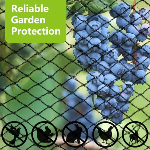20x20ft Bird Netting for Chicken Coop, 1/2" Mesh Chicken Coop Netting Cover | Poultry Netting Roof for Chicken Run, Hawk Proof, Bird Netting for Garden, Fruit Trees, Plants, Vegetables, Garden Protection - size: 20'x20'-1/2''