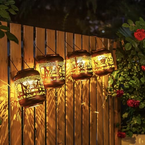 Frog Solar Lanterns Outdoor Waterproof,Hanging Solar Lights Frog Gifts for Women Men Metal LED Decorative Light for Yard,Patio,Lawn,Tabletop,Pathway,Landscape,Garden Decor - style: Frog