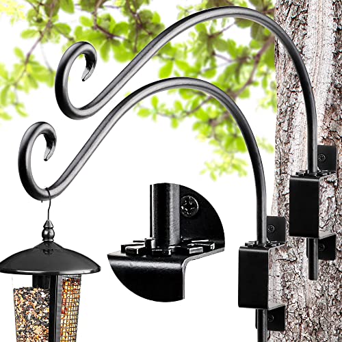 AJART Bird Feeder Hanger of Swivel Hanging Plant Bracket for Outdoor(Black) More Suitable for Outside birdhouses Plant Hooks (12"-2PCs) - color: B-2PCS, size: 12 Inch