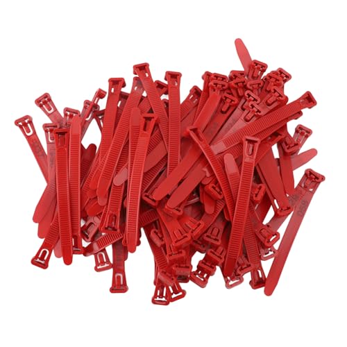 ZJchao Chicken Leg Bands, Adjustable Plastic Poultry Identification Leg Rings with Clear Colorfast Number Engraving for Duck Goose Chicken (Red) - color: Red