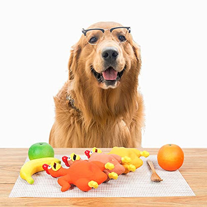 3-Pack Rubber Chicken Dog Toys with Squeakers - Loud Screaming Latex Toys for Small, Medium & Large Breeds - Ideal for Boredom - Busting and Interactive Fetch Play - color: Roast Chicken