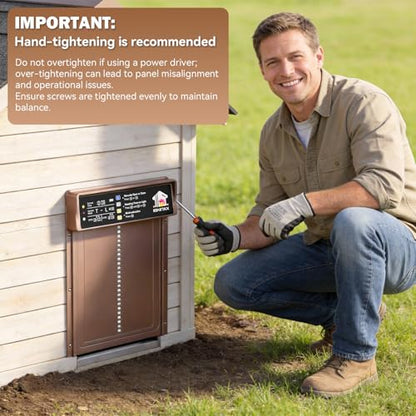 Automatic Chicken Coop Door Solar Powered, 4 Modes Automatic Chicken Door Solar, Anti-Pinch & Weather Proof Coop Door with Remote Control - color: Gold