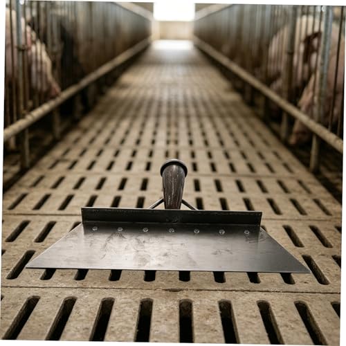 POPETPOP Manganese Steel Livestock Manure Scraper Shovel 38cm for Farm and Barn Cleaning Multi-Functional Metal Floor Scraper Tool