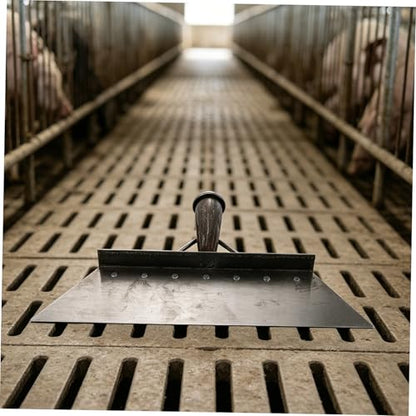 POPETPOP Manganese Steel Livestock Manure Scraper Shovel 38cm for Farm and Barn Cleaning Multi-Functional Metal Floor Scraper Tool