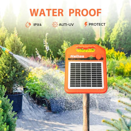 MINI160 2 Miles Solar Fence Charger, 0.16 Joule Solar Electric Fence Charger for Livestock, Pigs, Horses, Cattle Sheep, Solar Powered Electric Fence with Day or Night Mode, Easy Installation - size: MINI160