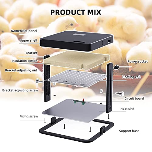 Chicken Brooder Heater,Chick Heating Plate for Newly Hatched Chicks and Ducklings with Adjustable Height and Angle