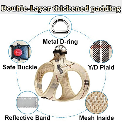 Dog Harness Step-in Breathable Puppy Cat Dog Vest Harnesses for Small Medium Dogs - color: Beige, size: X-Large (Chest 20''-24'', Weight 18-28 lb)