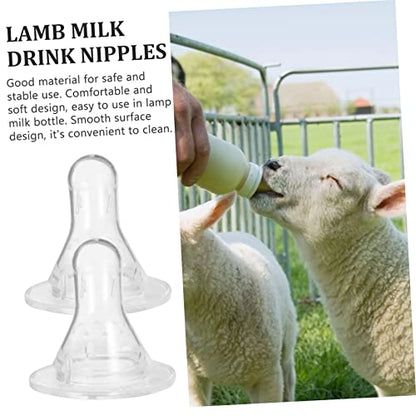 10Pcs Lamb Milk Bottle Nipples Durable Silicone Pacifiers for Feeding Newborn Animals for Calves Piglets and Lambs Replacement Nipples for Livestock Care