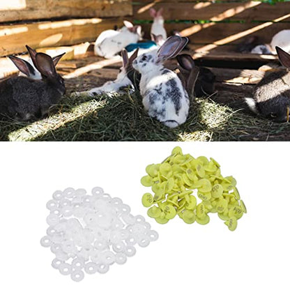 Ear, 100PCS Numbered Livestock Ear Tag with 001100 Number for Cow Calf Goat Sheep Pig Identification, Yellow