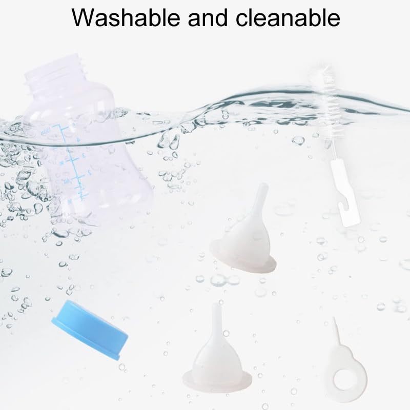 Pet Milk Feeding Bottle Portable Multi-Nipple Water Mug, Model: Small Blue - size: 50ml