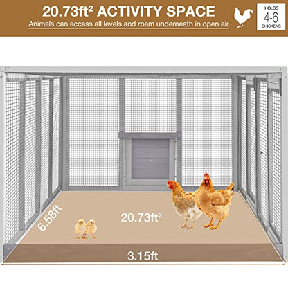GUTINNEEN Chicken Coop Extension Chicken Run 20.73 ft²Large Expend Hen House Universal Chicken Run Perfect for 4-6 Chickens,Ducks