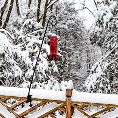 MIXXIDEA 2 Packs Heavy Duty Deck Rail Pole Deck Hook, Extensible and Adjustable Deck Hook for Hanging Bird Feeder, Plants, Suet Baskets,Wind Chimes,Lanterns - size: 28in Long Curled Hook-2 Packs