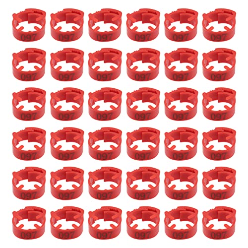 100 Pack Poultry Leg Bands - Durable Numbered Chicken and Duck Identification Rings for Easy Breed Management(Red,3 Packs) - color: Red, size: 3 packs