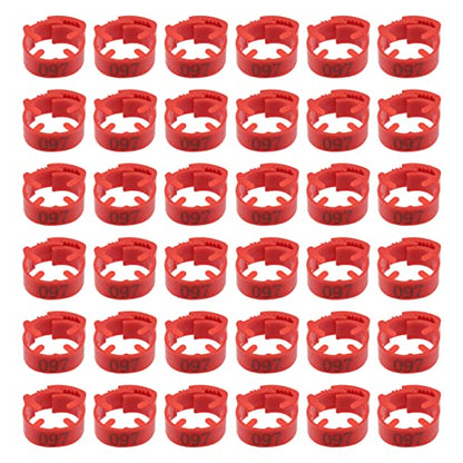 100 Pack Poultry Leg Bands - Durable Numbered Chicken and Duck Identification Rings for Easy Breed Management(Red,3 Packs) - color: Red, size: 3 packs