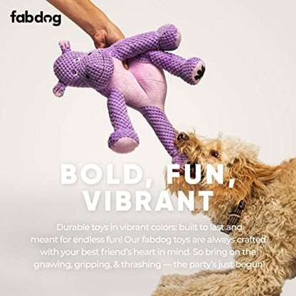 fabdog Floppies Plush Dog Toy - Cute & Durable Squeaky Dog Toys - Squeak Toy for Puppies and All Breeds | Ideal Pet Gift| Small Hippo - color: Hippo, size: Small