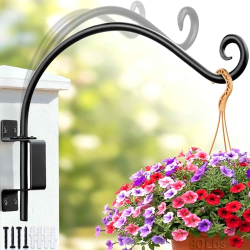 AJART Bird Feeder Hanger for Outside:22-inch Swivel Hanging Plant Hangers Bracket Outdoor for Garden Patio Yard Tree Wall Mount - Hummingbird Feeder Hooks - color: Black-01, size: 22 Inch