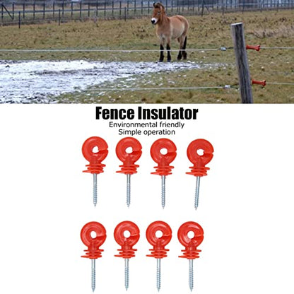 50PCS Fence Insulator, 9.5 X 4.5cm Electric Fence Insulator Screw, Insulator Fence Ring Post Wood Post Insulator, Sun Protection, Rain Protection, Strong and Durable for Electronic Fence