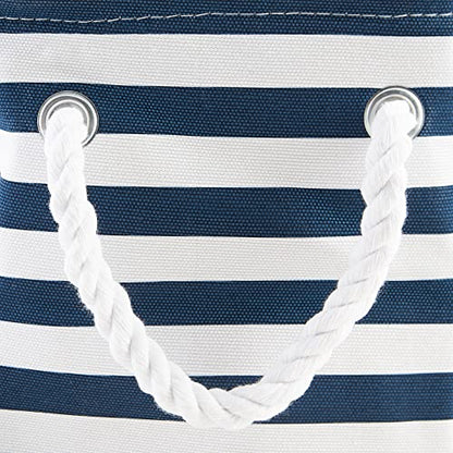 Bone Dry Pet Storage Collection Striped Paw Patch Bin, Small Rectangle, Navy - color: Navy, size: Small Rectangle