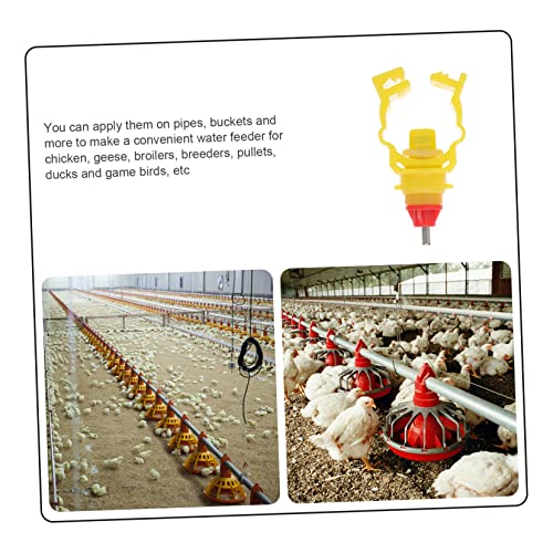 20pcs Poultry Water Feeder Automatic Chicken Waterer for Hens Ducks and Game Birds Durable Screw Style Drinker for Buckets and Coop Use Color