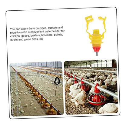 20pcs Poultry Water Feeder Automatic Chicken Waterer for Hens Ducks and Game Birds Durable Screw Style Drinker for Buckets and Coop Use Color