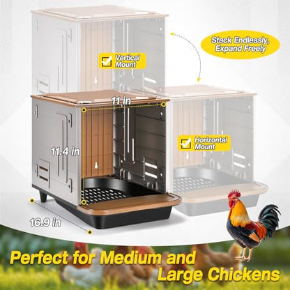 Chicken Nesting Box, 2 Compartment Nesting Boxes for Chickens, Large Chicken Laying Boxes for Egg Collection & Hen on Nest, Roll Away Nesting Boxes Chicken (Extra Large)