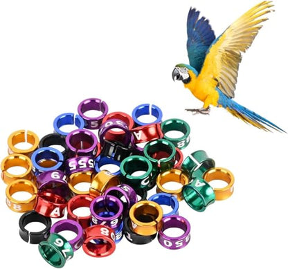 Open Bird Foot Ring, Aluminum Alloy Split Bird Leg Ring for Parrots,Hibiscus,Peonies,Pigeons (6.0mm,50pcs) - color: ID6.0, size: Open