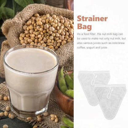 Reusable Nut Milk Bag Strainer 2pcs 12x12 Inch Nylon Fine Mesh Filter for Almond Milk Juice Food Grade Filter Bags for Home Kitchen Use