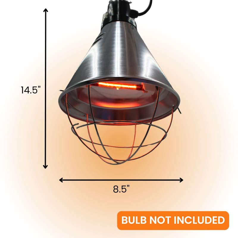 IVS Infrared Halogen Lamp Holder | 14.5" x 8.5" (Bulb Not Included) | Durable Heat Lamp Fixture | Compatible with Infrared Halogen Bulbs | Secure & Efficient Animal Heating