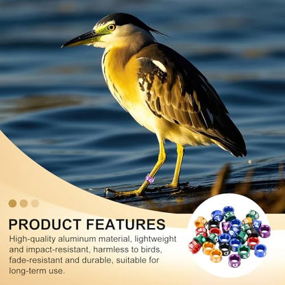 Bird Leg Rings 4.0mm，Multicolor Aluminum Bird Bands, Identification Rings for Small Birds (Pearl, Wen Bird, Tiger Skin, Hibiscus Bird), 50 Packs with Laser Engraved Numbers - size: 4.0MM