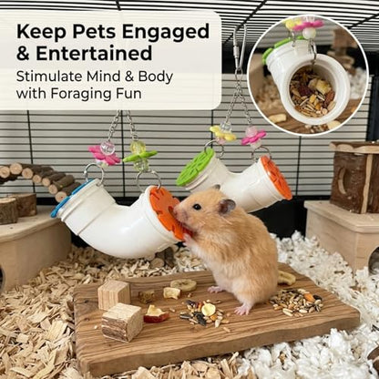 2 Pack Mouse Rat Enrichment Toys for Pet Mice -Treat Dispenser Rats Foraging Toy, Hanging Foraging Dispenser for Rats, Mice, Guinea Pig Small Pet