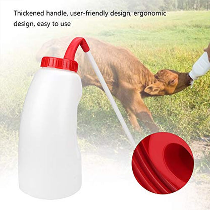 4L Calf Feeding Bottle, Handheld Milk Feeding Device with Rubber Nipple and Handle, Calf Milk Feeder for Farm Livestock Care and Nursing Use, Calf Bottle 4L Capacity Set with Stomach Tube