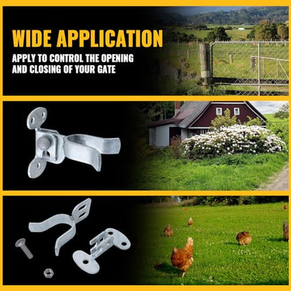 VIVIDA 1-5/8" Chain Link Wall Mount Latch, Gate Fork Latch for 1-5/8" Gate Frame, Galvanized Steel, with Padlock Hole, Mounts to Wooden Fence Post or Wall, 1 PCS - size: 1-5/8" (1 PCS)