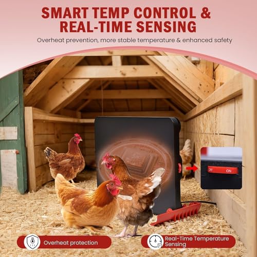 150W Chick Brooder Heater Plate, 2-in-1 Adjustable Radiant Brooder Plate for Chicks & Poultry, Smart Thermostat, 16"x11", Safe & Energy Saving, Ideal for Brooders & Small Chicken Coops