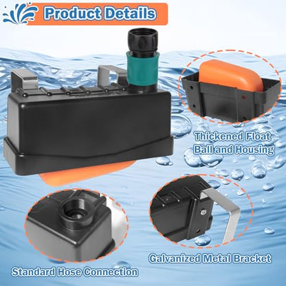 Water Trough Float Valve Livestock Stock Tank Float Valve for Water Tank of Pond Farm Livestock Cattle Goat Horse Pool,2PCS Automatic Control Waterer Level with Hose Connector - style: Stock Tank Float Valve with Connector-2PCS