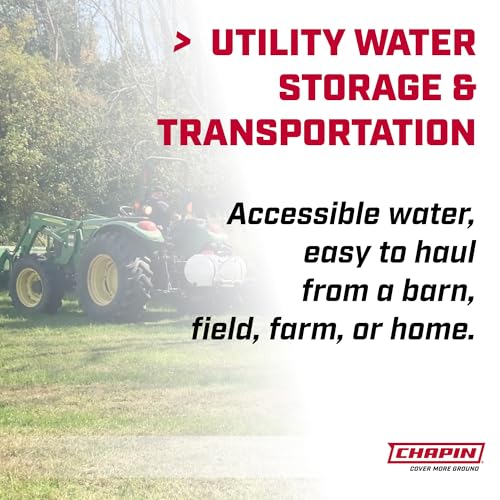 Chapin 98142 Water Storage Tank, 40‑Gallon, Utility Water Supply, Translucent Chemical‑Resistant Poly Tank, 6" Wide Cap, 2" Drain & Garden‑Hose Port for Farms, Acreage, Gardens & Orchard - size: 40-Gallon