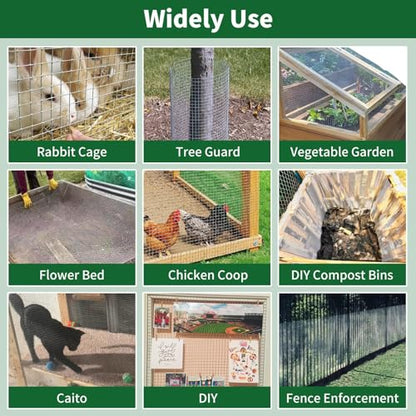 Amagabeli Hardware Cloth 1/2 inch 36 x 100 ft 19 Gauge Chicken Wire Fence Hot-Dipped Galvanized After Welding Welded Wire Fencing Mesh Roll Garden Plant Support Poultry Rabbit Cage Snake Gopher - size: 1/2" 36"x100'