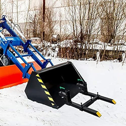 Clamp On Debris Forks To 48-60" Bucket, Heavy Duty Pallet Fork Fit For Loader Bucket Skidsteer Tractor,43''with Stabilizer Bar - size: 43''with Stabilizer Bar