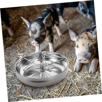MERRYHAPY Stainless Steel Pig Feeder Large Capacity Goat Feeder Livestock Water Troughs