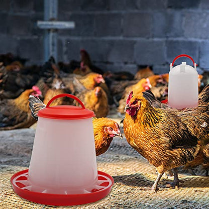 Chick Feeder and Waterer Kit, 1.5kg Chick Feeder and 1.5L Chick Waterer for Poultry Duck Quail Hanging Poultry Plastic Containers for Outdoor