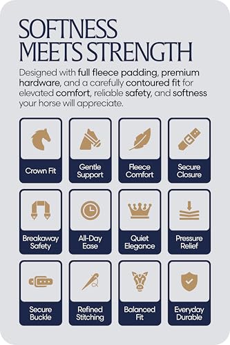 Equinavia Saga Fleece Padded Breakaway Halter - Navy - Pony - color: Navy, size: Pony
