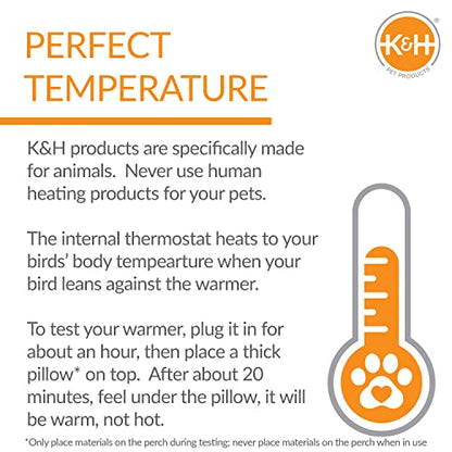 K&H Pet Products Snuggle-Up Bird Cage Heater, Bird Cage Accessory, Exotic Avian Warming Panel for Small Exotics Like Parakeet, Cockatiel, Canary - Small 5 X 3in Gray 12V - size: Small 3 X 5 Inches