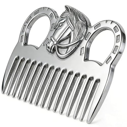 2PCS Horse Comb, Horse Mane and Tail Comb，Portable Aluminum Alloy Horse Comb