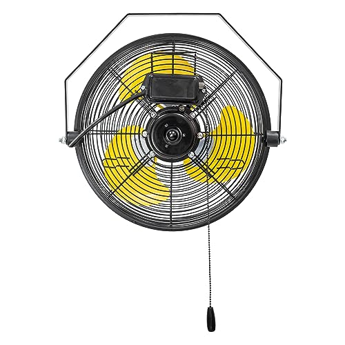 HiCFM 2500 CFM 12 Inch Industrial Wall Mount Fan, 3-Speeds High Velocity Wall fan with IP44 Enclosure Motor for Barn, Garage, Warehouse, Greenhouse and Commercial Use - size: 12" indoor