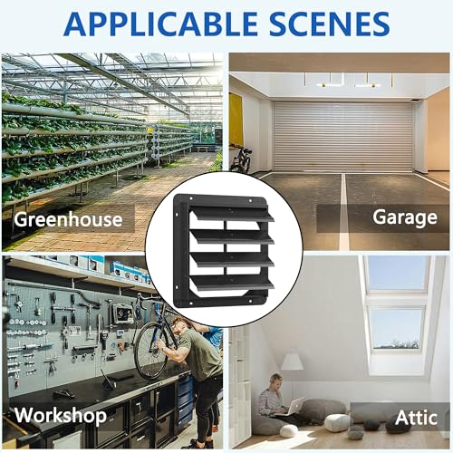 18 Inch Galvanized Sheet Spraying Automatic Exhaust Shutter Louver Vent (No Fan Blades and Motor) for Home Attics, Workshops, Barn, Greenhouse - size: 18 Inch