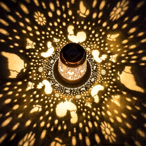 2 Pack Solar Chicken Lanterns Outdoor Waterproof Hanging Lights for Garden Decor, Yard, Patio, Lawn, Tabletop, Pathway, Landscape - Metal Decorative LED Gifts for Women Men - style: 2 Pack Chicken