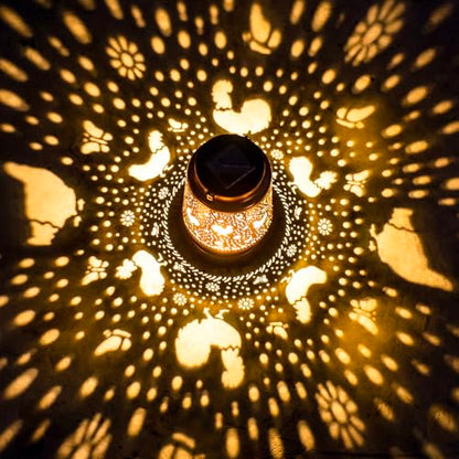 2 Pack Solar Chicken Lanterns Outdoor Waterproof Hanging Lights for Garden Decor, Yard, Patio, Lawn, Tabletop, Pathway, Landscape - Metal Decorative LED Gifts for Women Men - style: 2 Pack Chicken