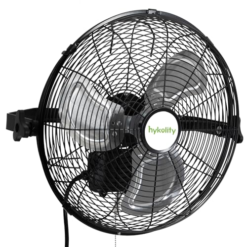 hykolity 3000 CFM 14 in. Outdoor Wall Mount Fan, 3-Speed Industrial Grade High Velocity Outdoor Fans, Black Waterproof Wall Fan for Patio, Garage, Commercial, and Gazebo - ETL Listed - size: 14 in.